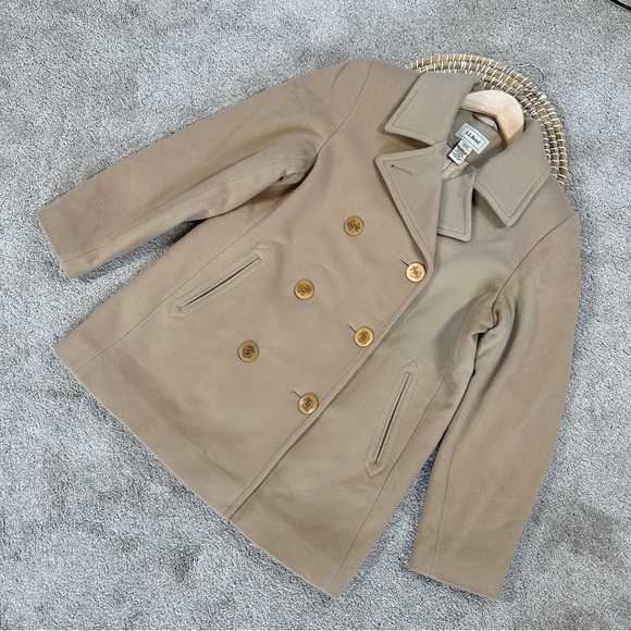 L.L. Bean Women’s Wool Blend Pea Coat Classic Thinsulate Winter in Camel 12P - Picture 1 of 16